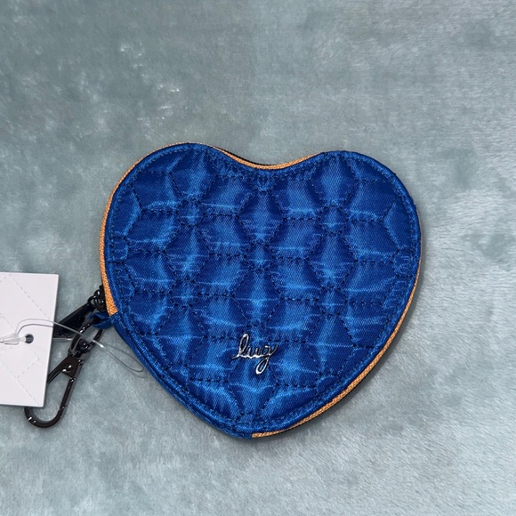 Lug Heart-Shaped Coin Pouch in Blue and Orange - Picture 14 of 14